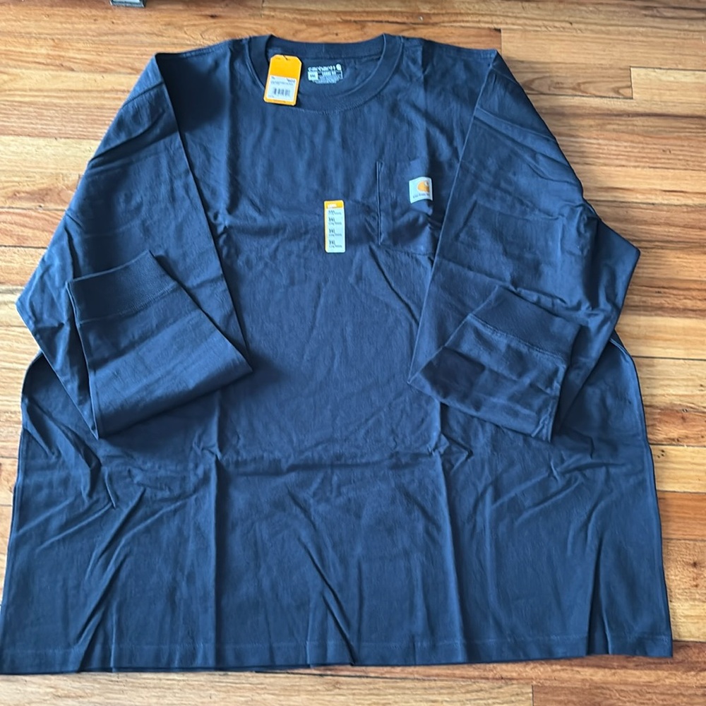 Carhartt Navy loose fit heavyweight long sleeve shirt. New in original pack